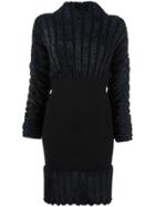 Alaïa Vintage Ribbed Fitted Dress - Black