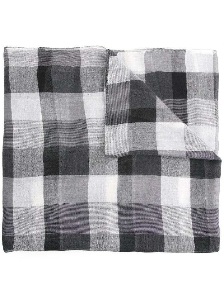 Cerruti 1881 - Checked Scarf - Men - Cotton/modal/viscose - One Size, Black, Cotton/modal/viscose