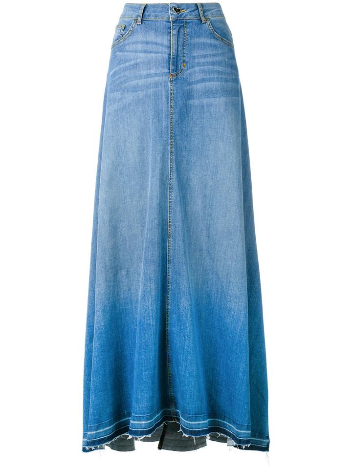 Twin-set Long Denim Skirt, Women's, Size: Medium, Blue, Cotton/spandex/elastane