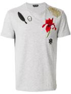 Alexander Mcqueen - Floral Patch T-shirt - Men - Cotton - L, Grey, Cotton