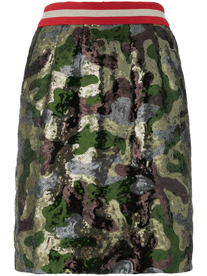 Bazar Deluxe Sequin Camouflage Mini Skirt - Metallic