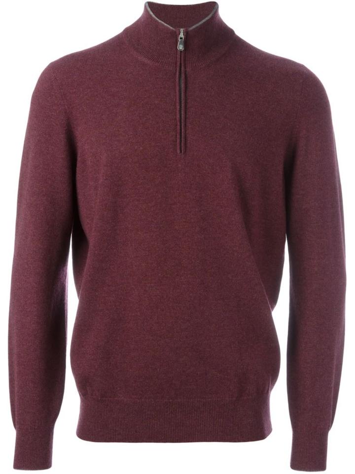 Brunello Cucinelli Cashmere Zipped Jumper, Men's, Size: 48, Pink/purple, Cashmere