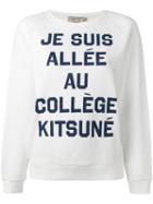 Maison Kitsuné Quote Print Sweatshirt, Women's, Size: Small, White, Cotton