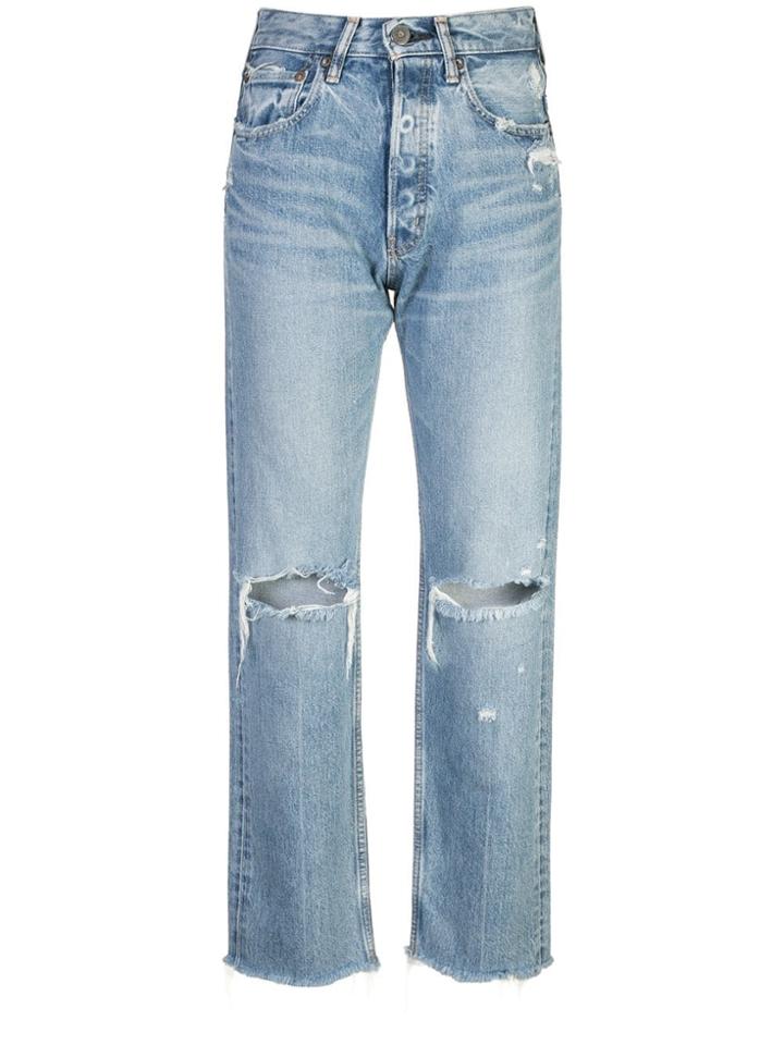 Moussy Vintage High Rise Ripped Jeans - Blue