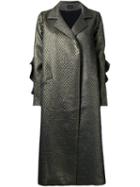 Elaidi Metallic (grey) Long Overcoat, Women's, Size: 40, Polyester/spandex/elastane