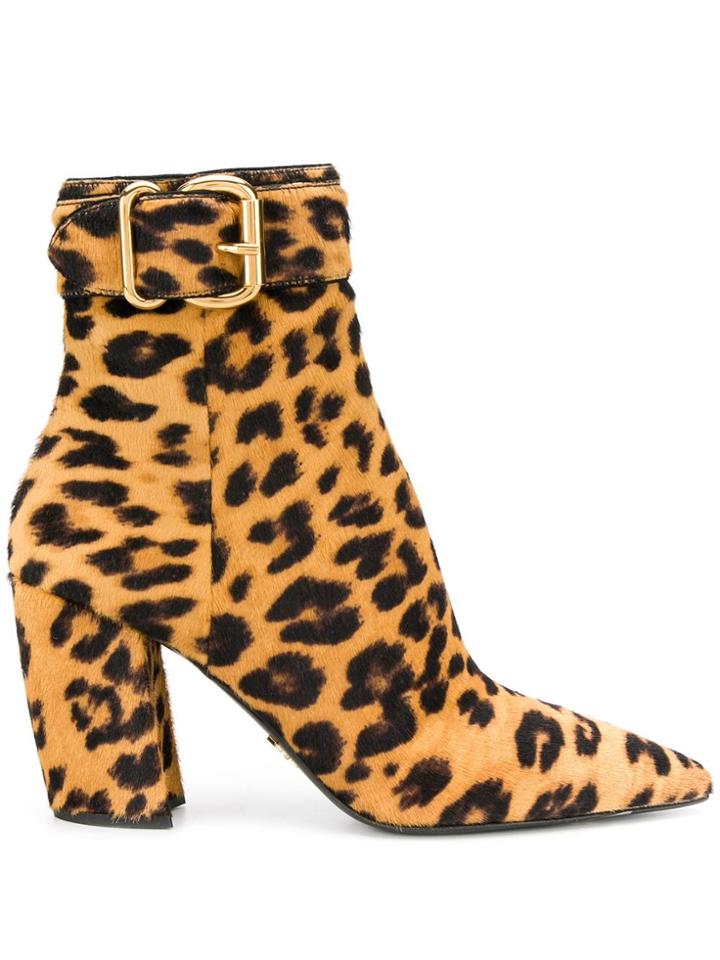 Prada Chunky Heel Pointed Toe Boots - Yellow