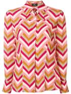 Elisabetta Franchi Zig Zag Printed Blouse - Pink & Purple