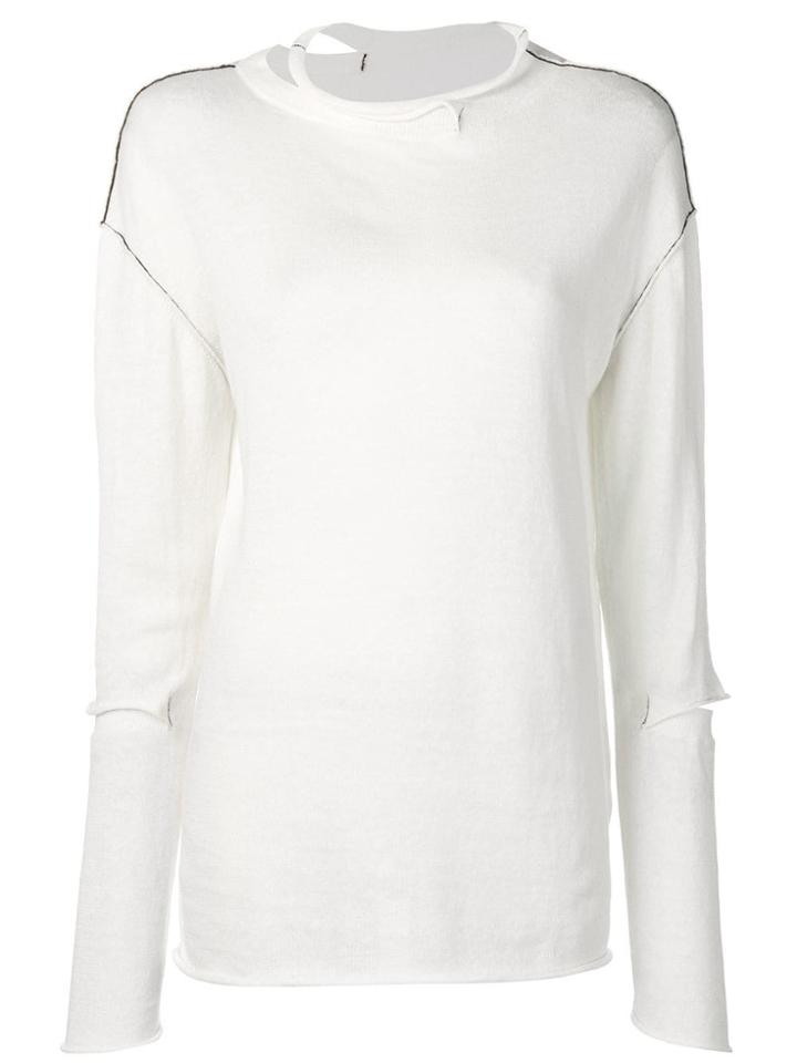 Y's Lightweight Deconstructed Sweater - White