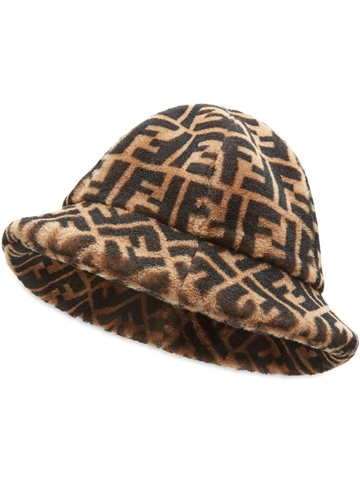 Fendi Ff Cloche Hat - Brown