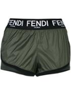 Fendi - Ff Logo Shorts - Women - Polyamide/spandex/elastane - 42, Green