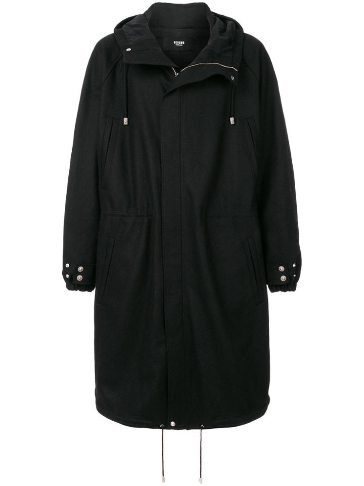 Versus Long Hood Coat - Black