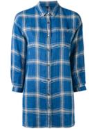 Woolrich - Checked Shirt - Women - Linen/flax - L, Blue, Linen/flax