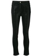 Patrizia Pepe Crystal Embellished Skinny Jeans - Black