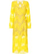 Goen.j Lace Maxi Wrap Dress - Yellow & Orange