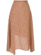 Ports 1961 Check Asymmetric Midi Skirt - Red