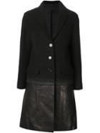 Neil Barrett Gradient Effect Coat, Women's, Size: 38, Black, Calf Leather/virgin Wool