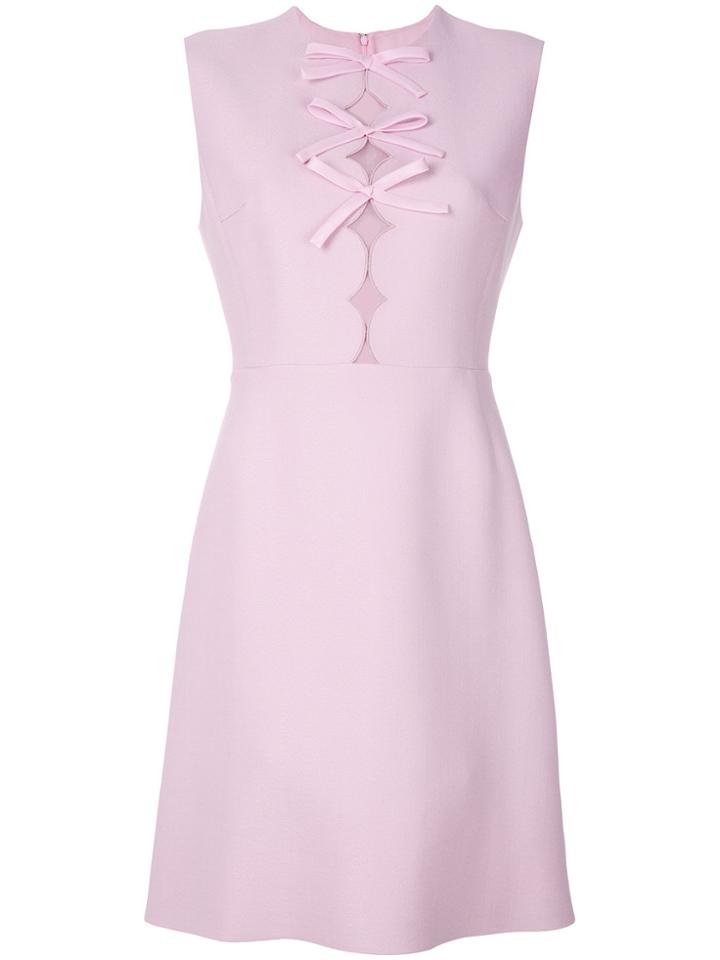 Giambattista Valli Bow Detail Scalloped Dress - Pink & Purple