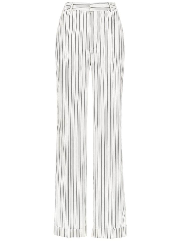 Tufi Duek Striped Wide Leg Trousers - White