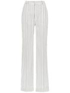 Tufi Duek Striped Wide Leg Trousers - White