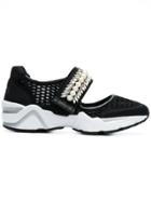 Suecomma Bonnie Jewel Embellished Mesh Sneakers - Black