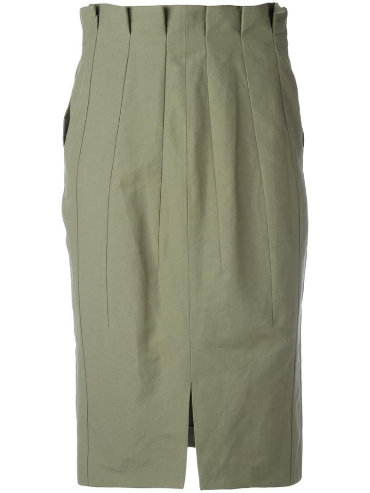 Stella Mccartney Pleated Pencil Skirt - Green