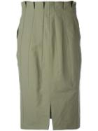 Stella Mccartney Pleated Pencil Skirt - Green