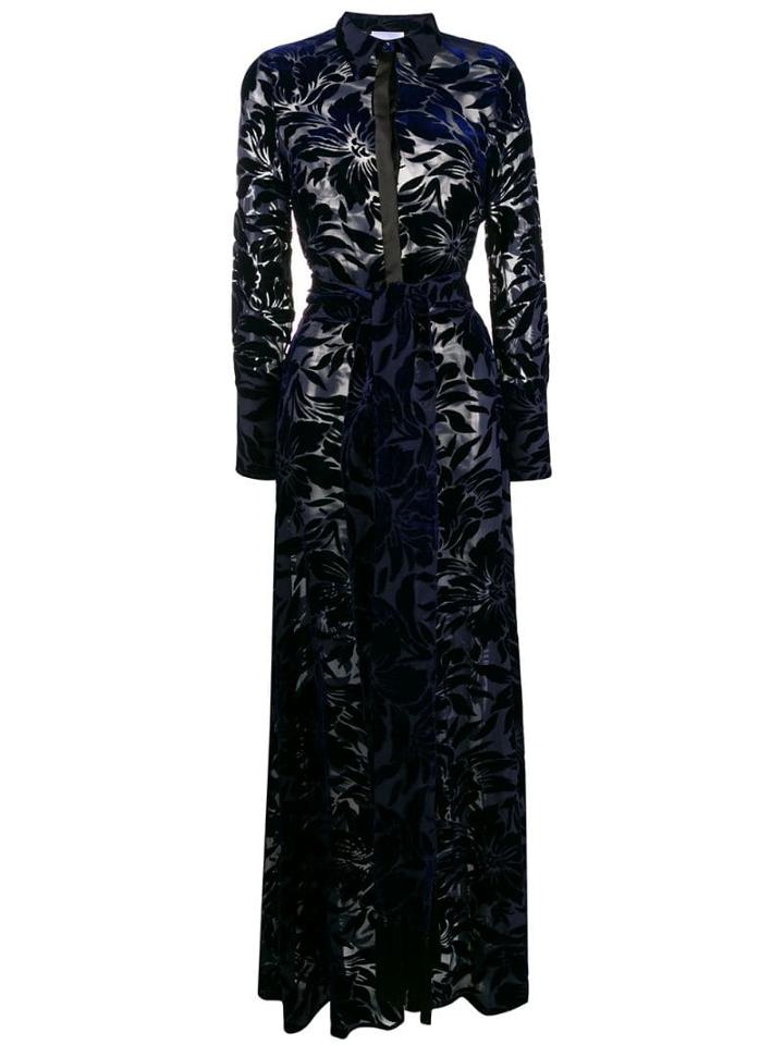 Galvan Devoré Winter Jungle Dress - Blue