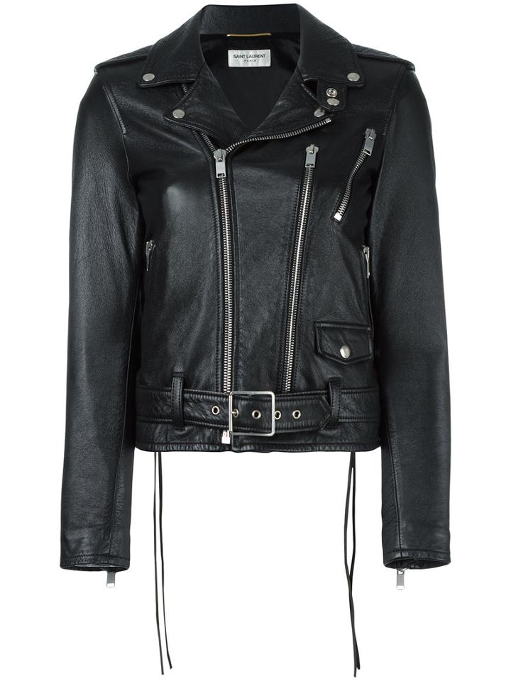 Saint Laurent - Classic Motorcycle Jacket - Women - Lamb Skin/cupro/cotton - 36, Black, Lamb Skin/cupro/cotton