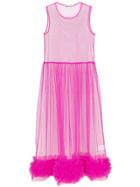 Molly Goddard Alison Sheer Tulle Midi Dress - Purple