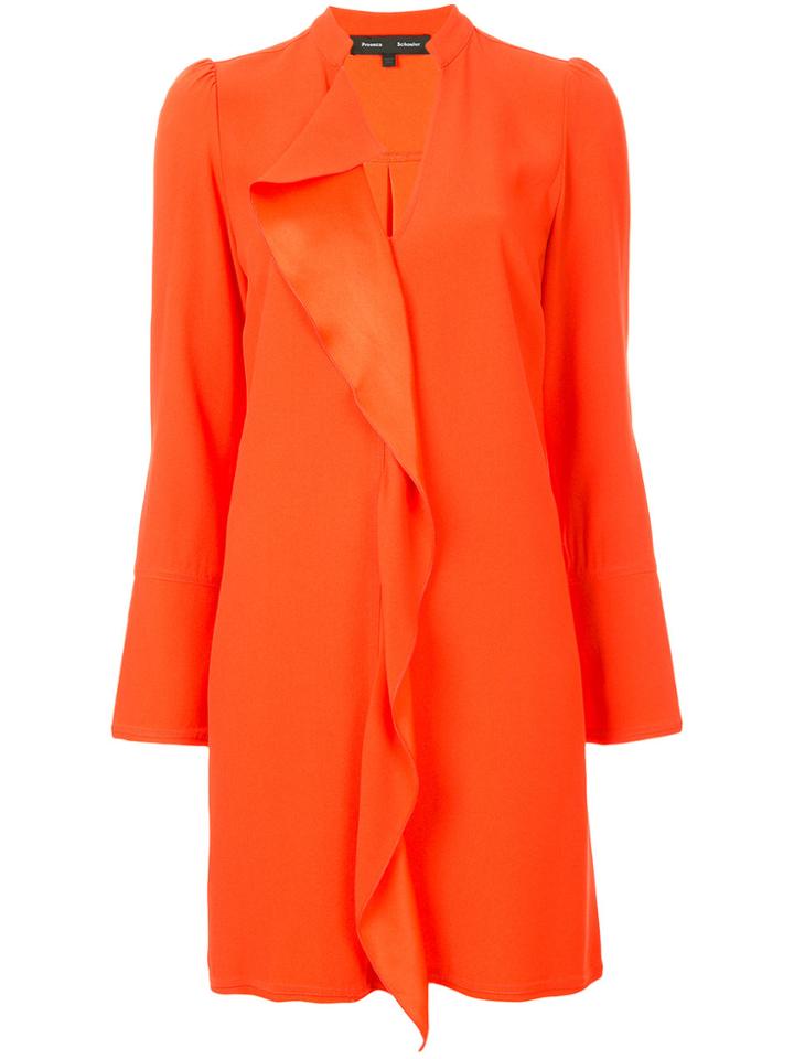 Proenza Schouler Long Sleeve Ruffle Dress - Red