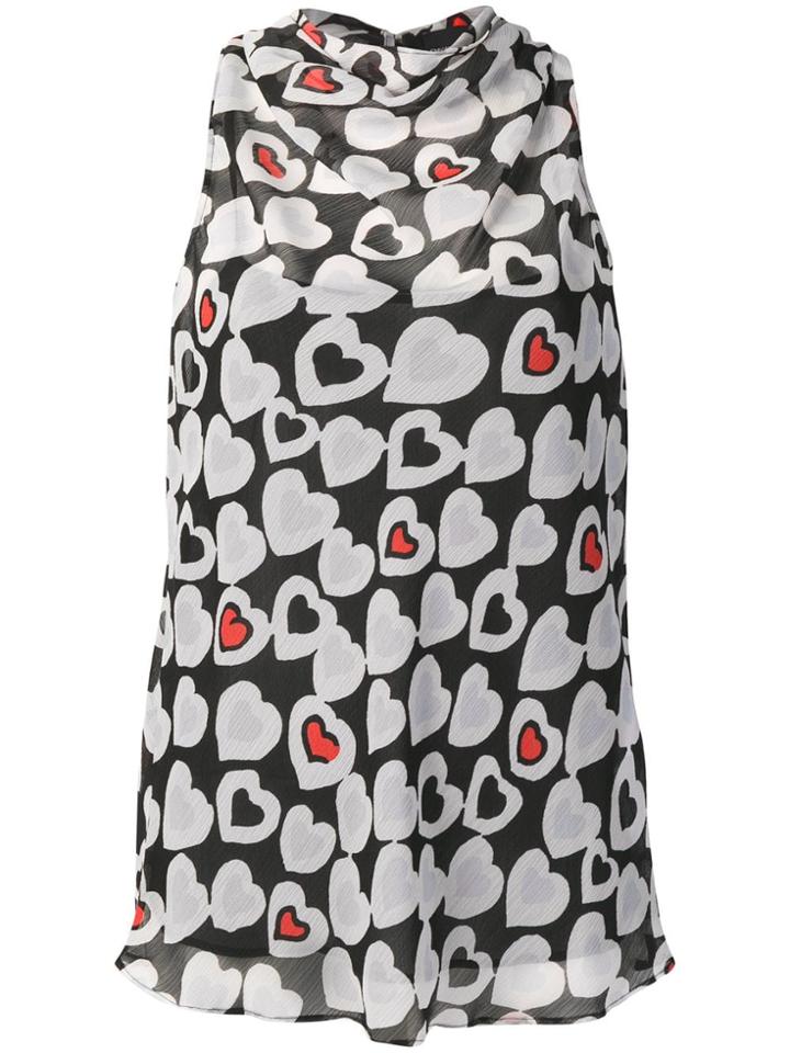 Emporio Armani Hearts Print Top - Black
