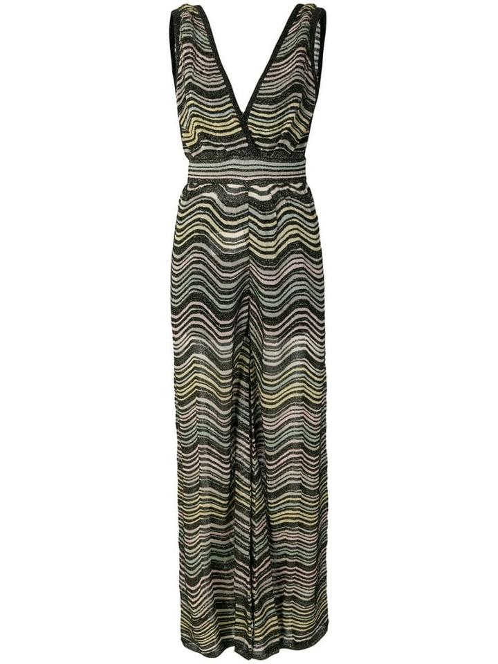 M Missoni Striped Jumpsuit - Black