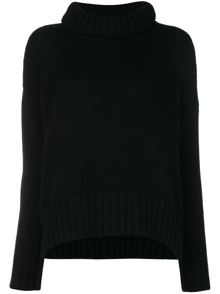 Incentive! Cashmere Cashmere Roll Neck Jumper - Black