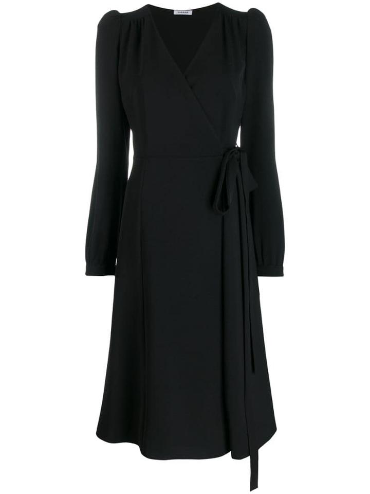 P.a.r.o.s.h. Wrap Style Midi Dress - Black