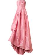 Oscar De La Renta Draped Strapless Gown, Women's, Size: 10, Pink/purple, Silk