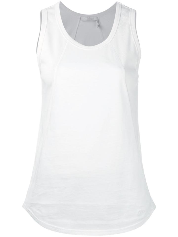 Chloé - Sleeveless Vest Top - Women - Cotton - S, White, Cotton