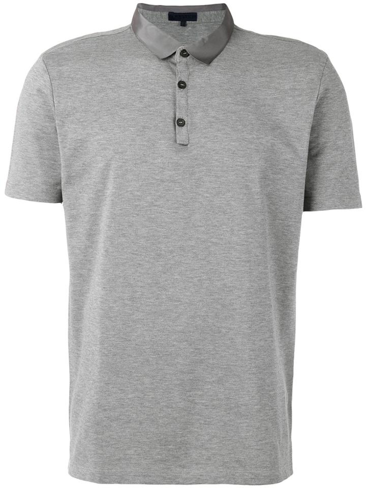 Lanvin Satin Collar Polo Shirt - Grey