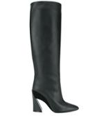 Salvatore Ferragamo Sculptured Heel 115mm Knee Length Boots - Black