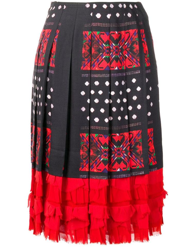 Comme Des Garçons Vintage Pleated Ruffled Skirt - Blue