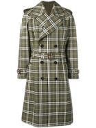 Burberry Checked Trench Coat - Green