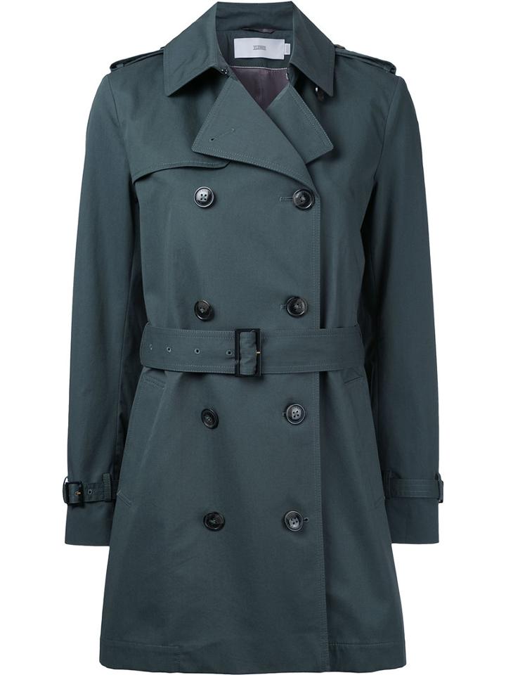 Closed - Double-breasted Trench Coat - Women - Cotton - M, Green, Cotton