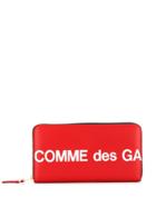 Comme Des Garçons Logo Print Continental Wallet - Red