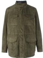 Canali Patch Pockets Jacket, Men's, Size: 52, Green, Leather/polyamide