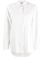 Msgm Crocodile Embossed Faux Leather Shirt - White