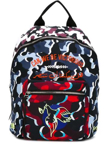 Nafsika Skourti Embossed And Printed Backpack, Cotton