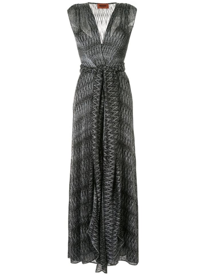 Missoni Belted Glittery Long Dress - Black