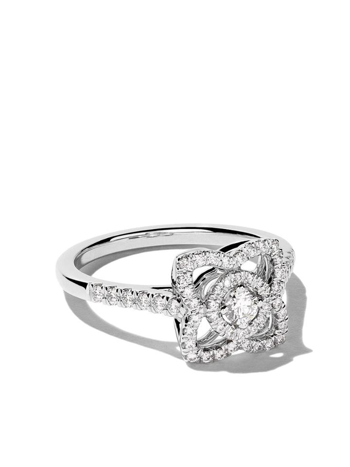 De Beers 18kt White Gold Enchanted Lotus Diamond Ring