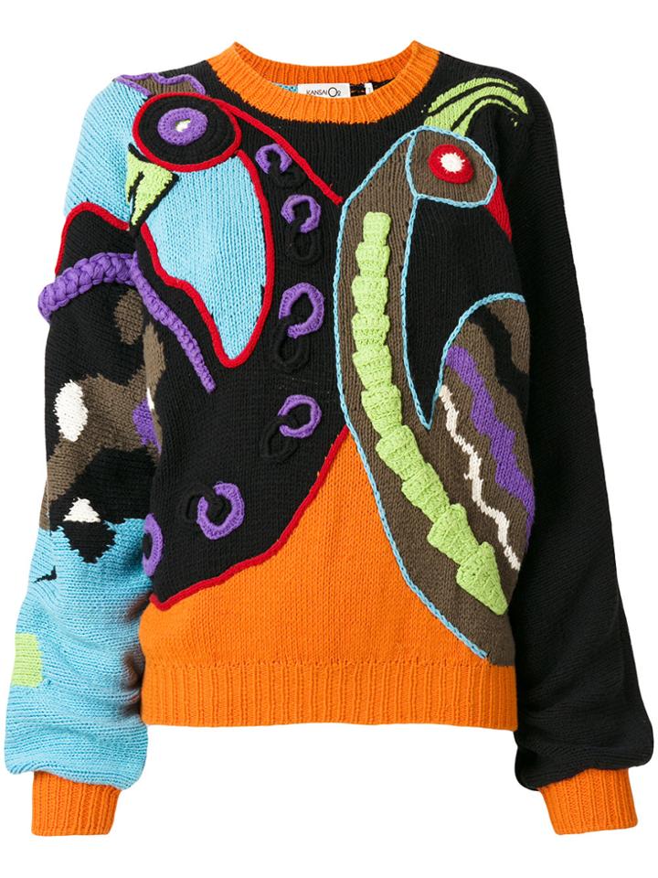 Kansai Yamamoto Vintage Kimono Shaped Jumper - Multicolour