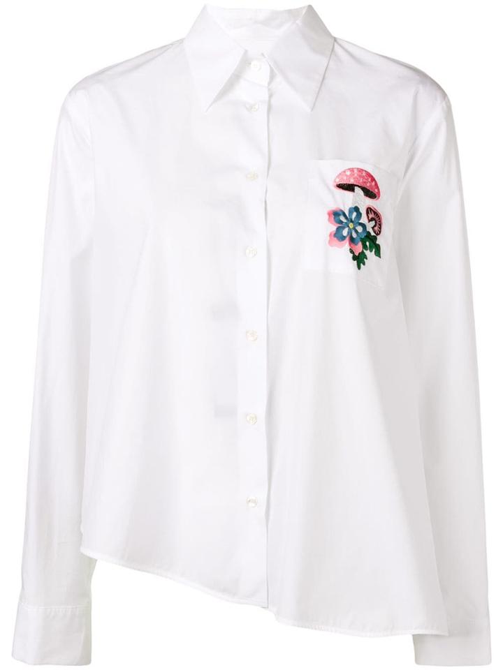 Weekend Max Mara Asymmetric Embroidered Shirt - White