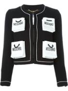 Moschino 3d Shopping Bag Pocket Jacket, Women's, Size: 42, Black, Cotton/polyamide/rayon